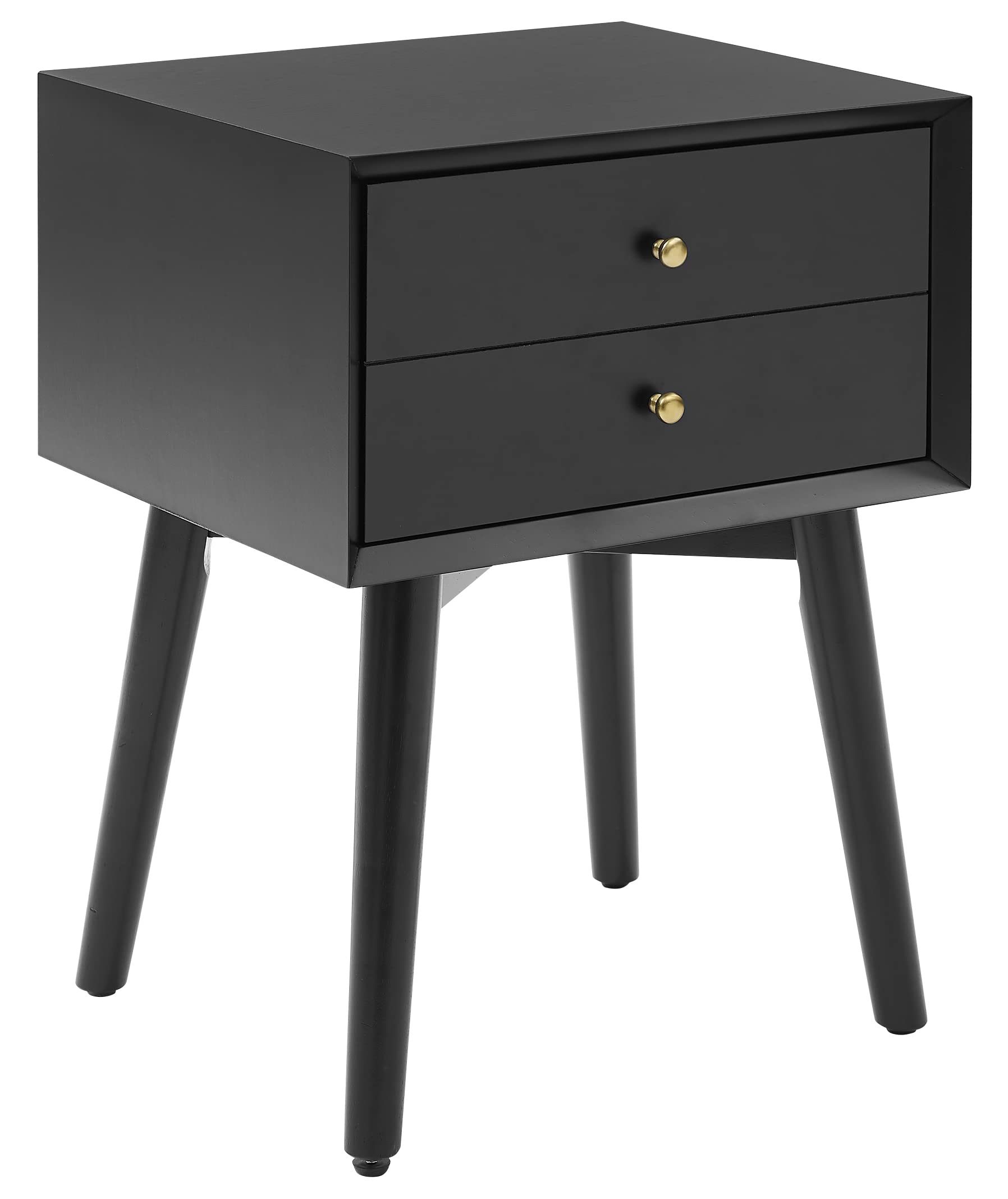 Crosley Furniture Landon Nightstand Side Table with Drawer, Matte Black
